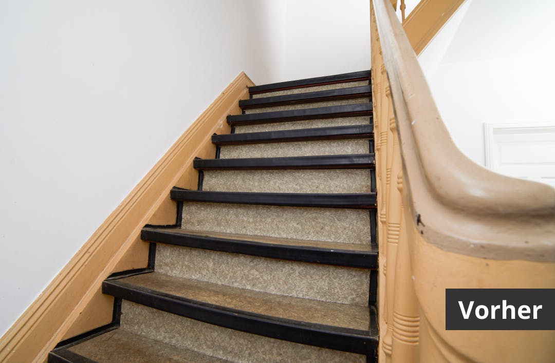 Bild einer Treppe vor der Treppenrenovierung