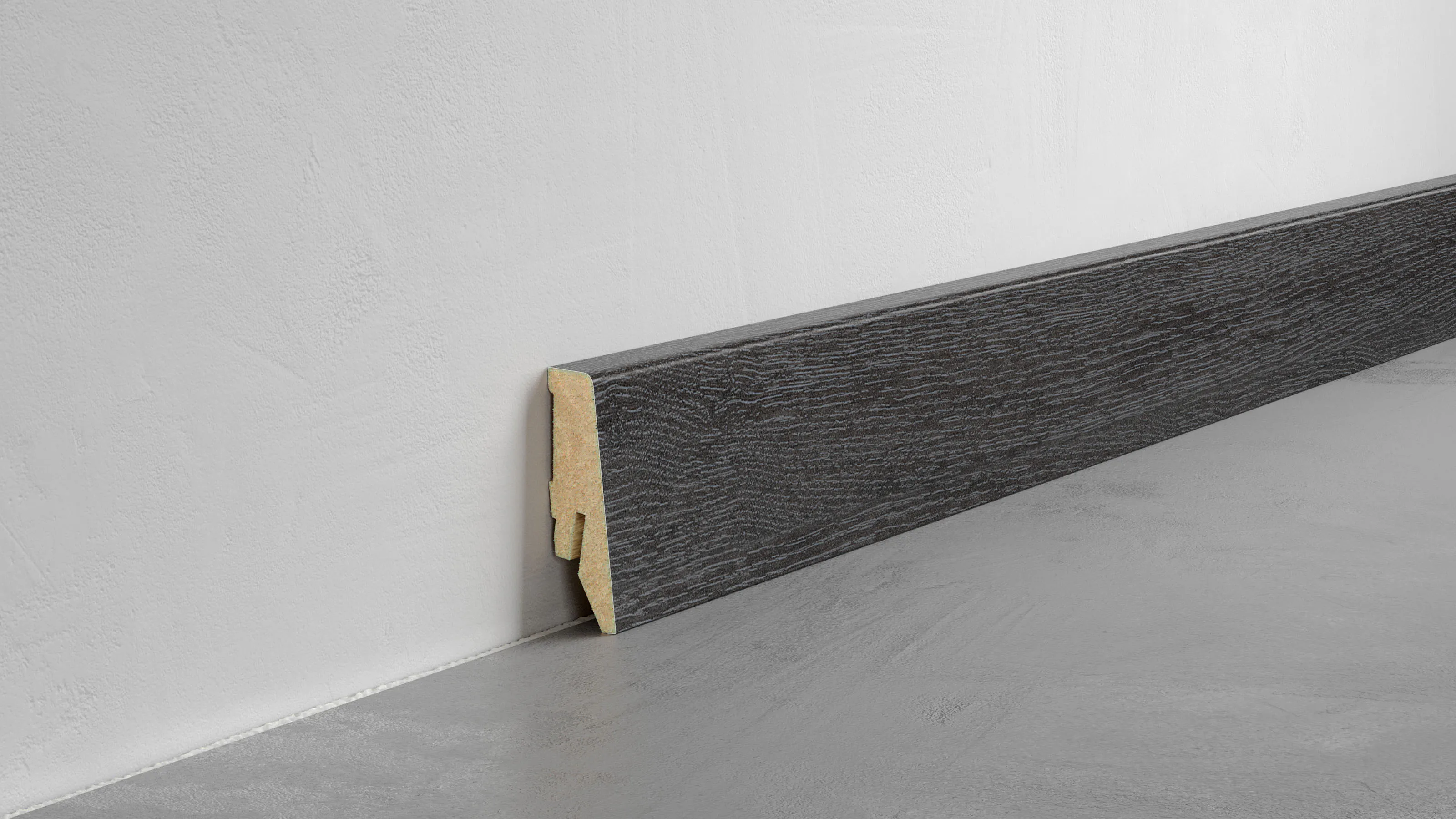 Fu&szlig;leiste Exquisit - Stirling Oak - 58 mm Produktbild Schlafzimmer - Urban zoom