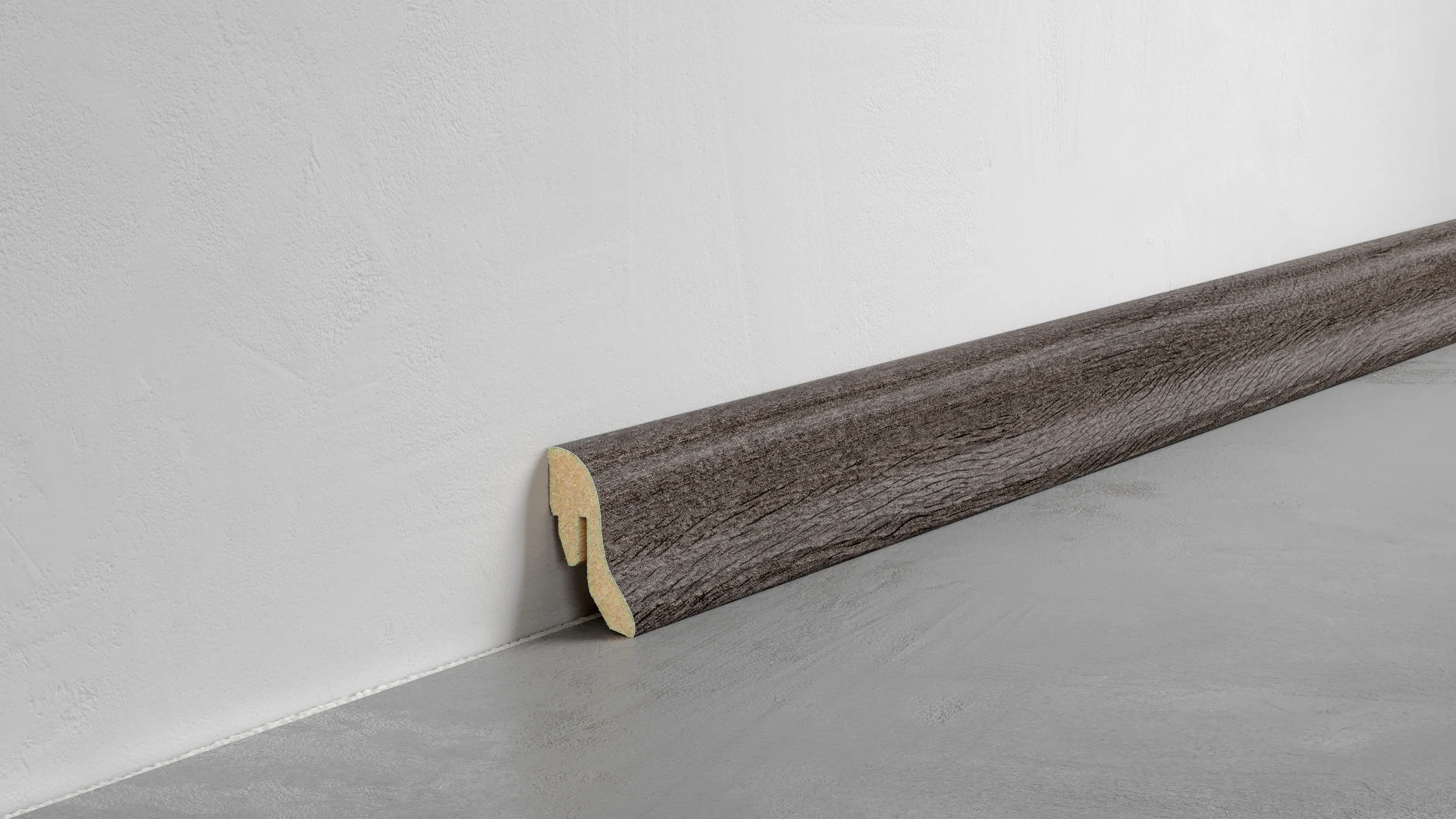 Fu&szlig;leiste Klassik - Eiche Nero - 40 mm Produktbild Schlafzimmer - Urban zoom