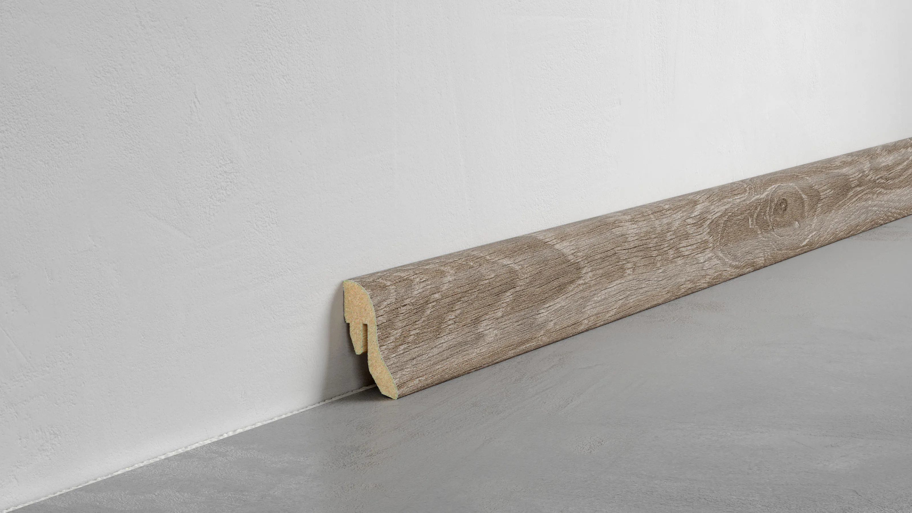 Fu&szlig;leiste Klassik - Eiche Grigio - 40 mm Produktbild Schlafzimmer - Urban zoom