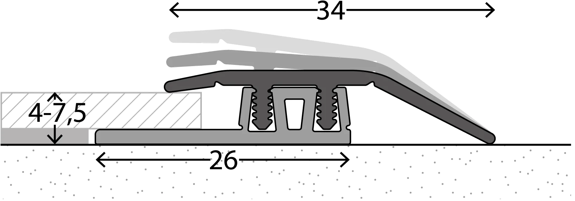 Prinz | Anpassungsprofil | Alu | Sahara | 3,4 x 270 cm Produktbild Wohnzimmer - Urban mit Wohnwand zoom