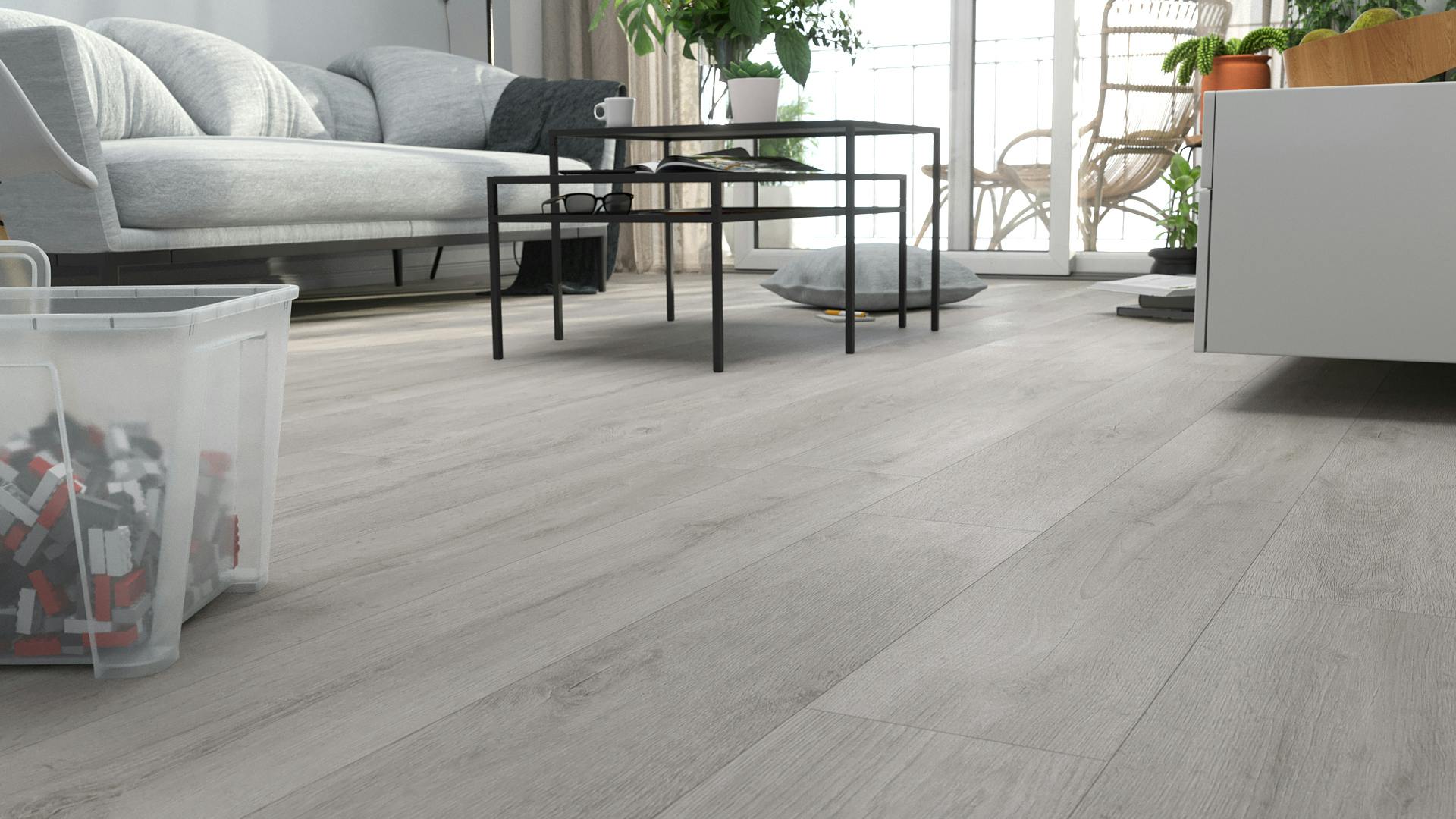 Laminat BoDomo Exquisit Eiche Klassik Grau Produktbild Schlafzimmer - Urban zoom