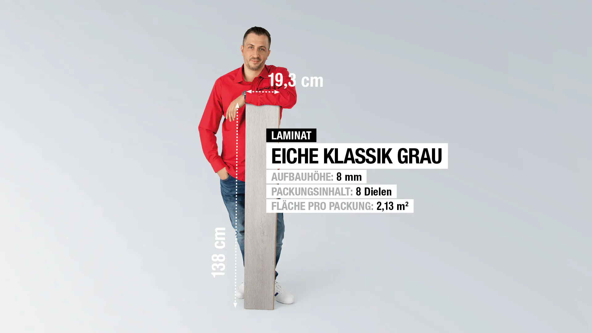 Laminat BoDomo Exquisit Eiche Klassik Grau Produktbild K&uuml;che &amp; Esszimmer - Modern mit Treppe zoom