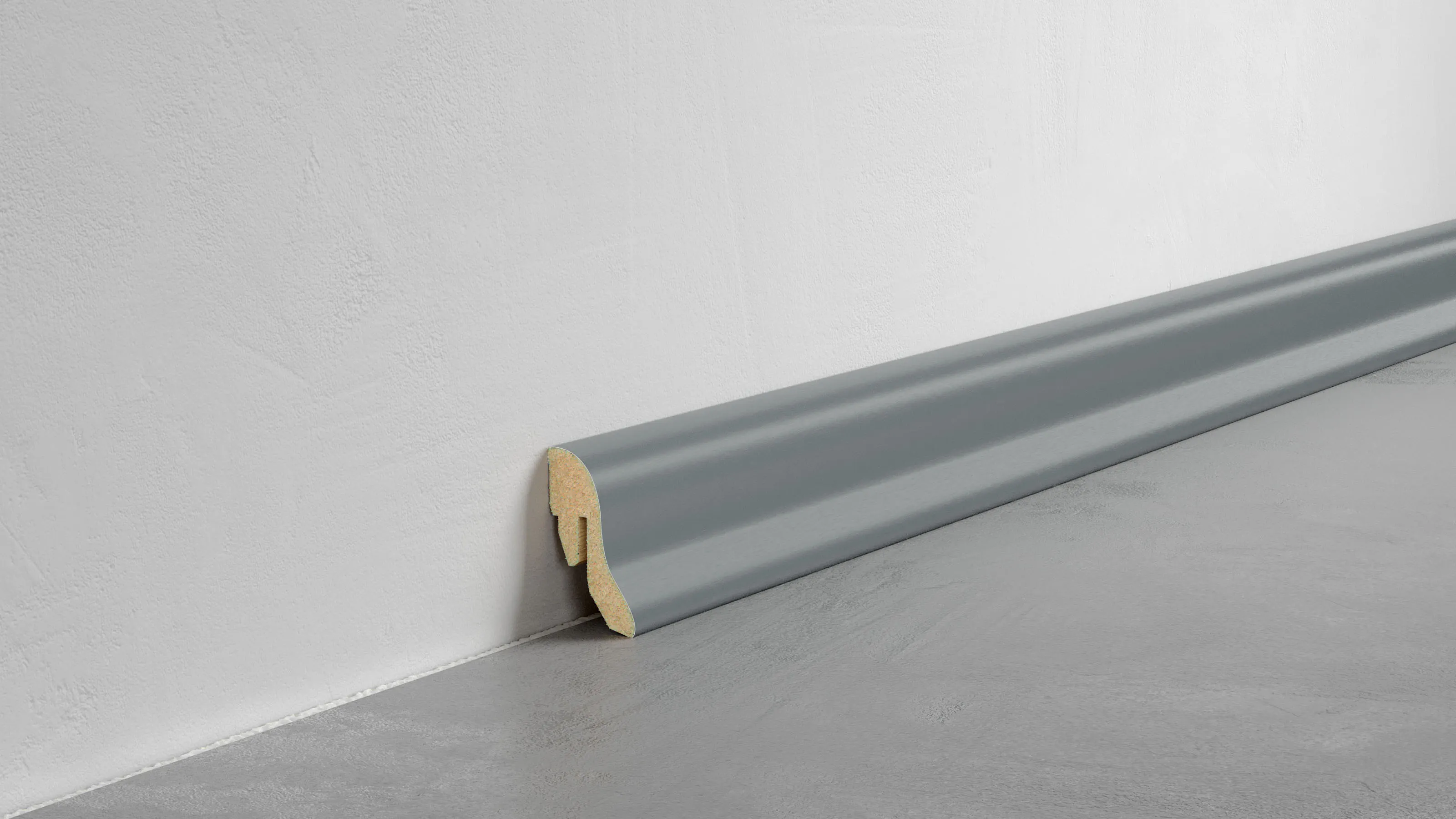 Fu&szlig;leiste Klassik - Basaltgrau - 40 mm Produktbild Schlafzimmer - Urban zoom