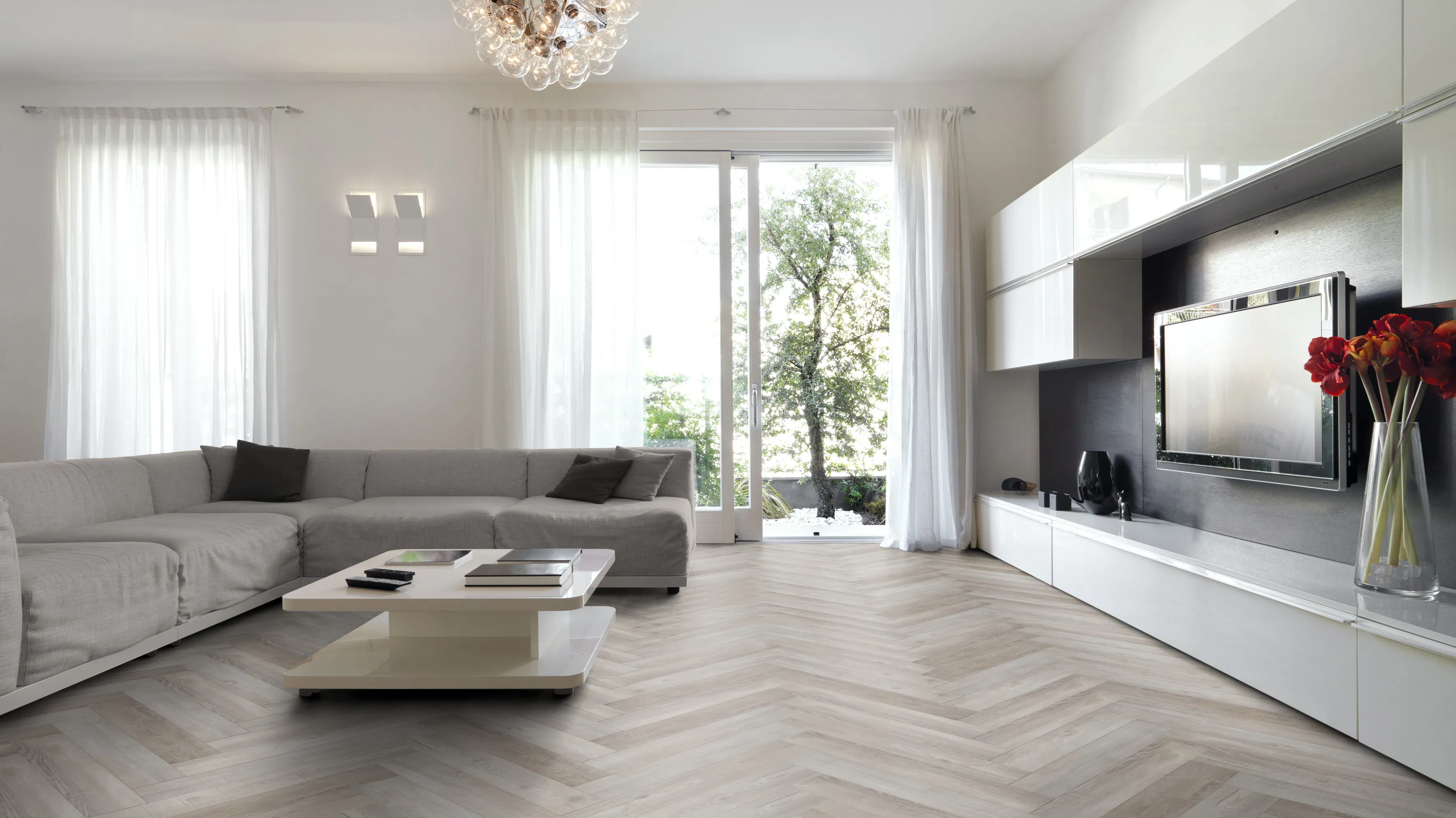 Haze Fischgr&auml;t Produktbild Wohnzimmer - Urban mit Wohnwand zoom