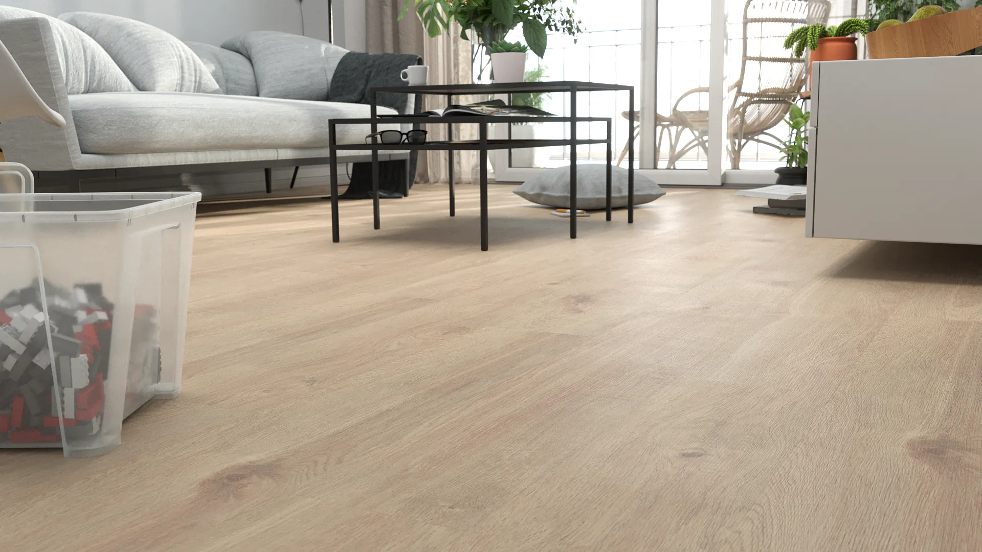 Laminat BoDomo Klassik Luna Oak creme Produktbild Schlafzimmer - Urban zoom
