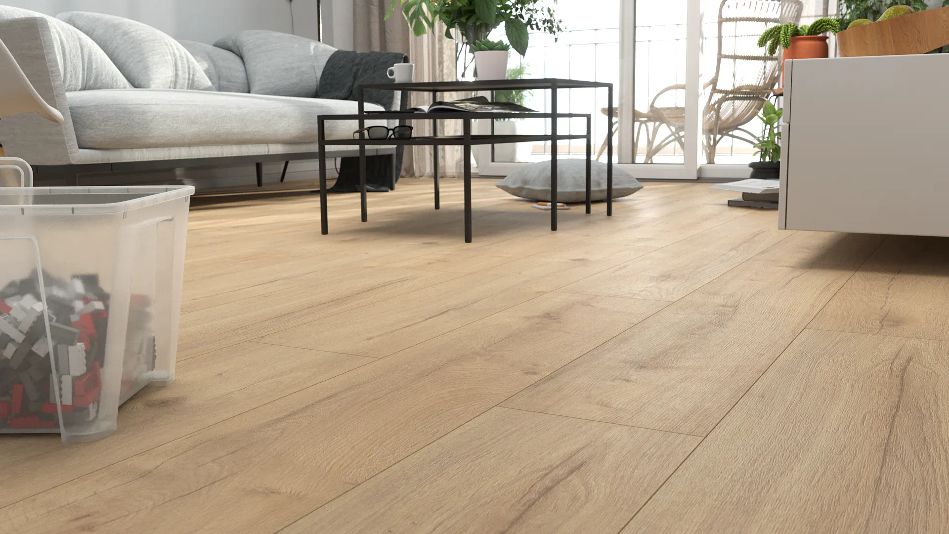 Laminat BoDomo Premium Basket Oak Nature Produktbild Schlafzimmer - Urban zoom