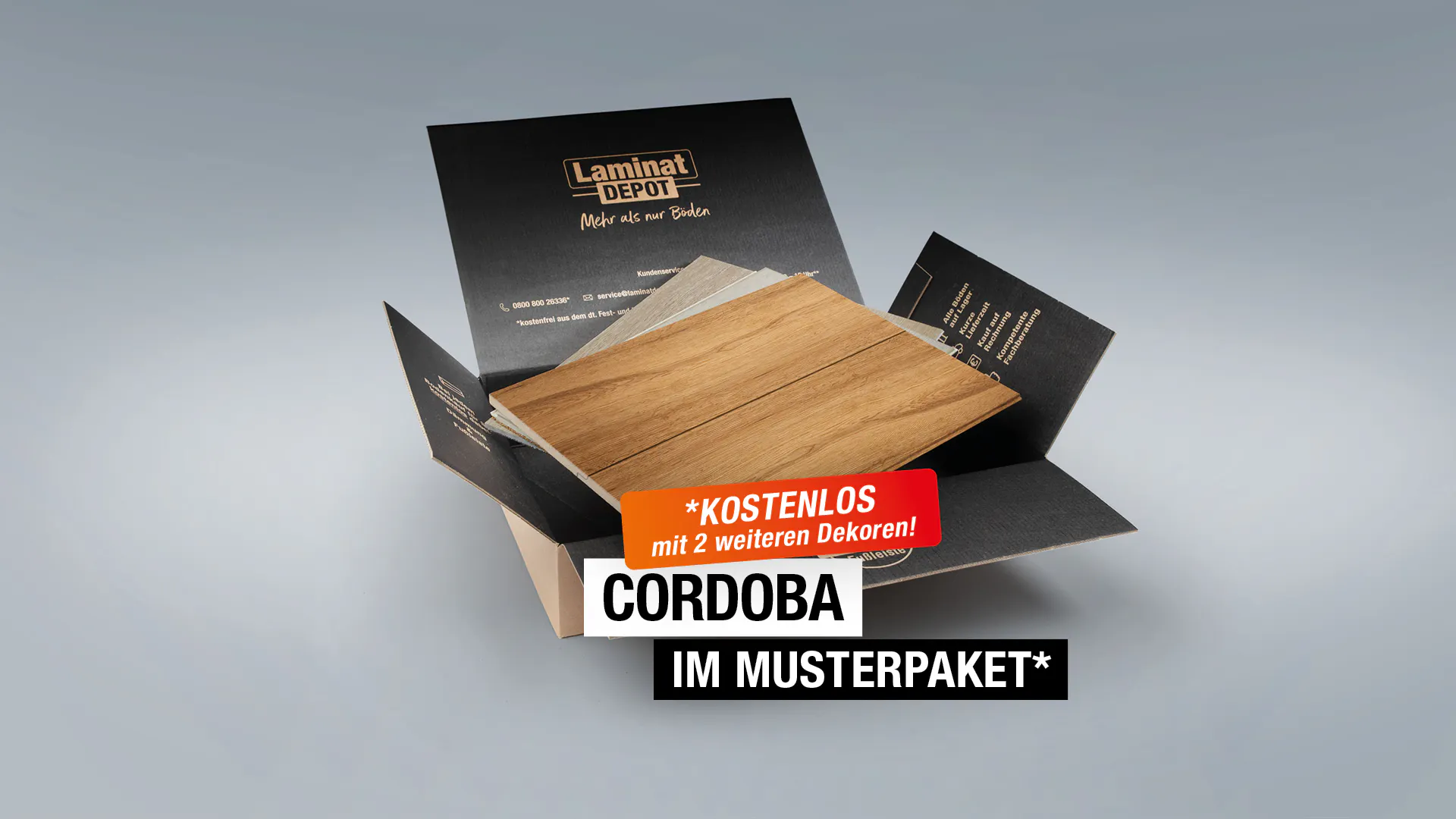 Parkett BoDomo Exquisit Cordoba Produktbild Musterfl&auml;che von oben grade zoom