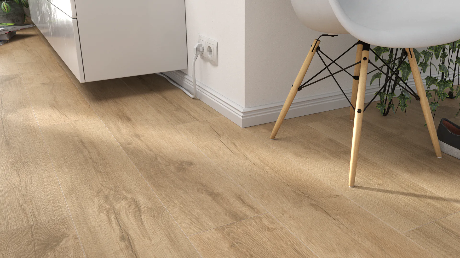 Laminat BoDomo Exquisit Cardiff Eiche Produktbild Wohnzimmer - Urban mit Wohnwand zoom
