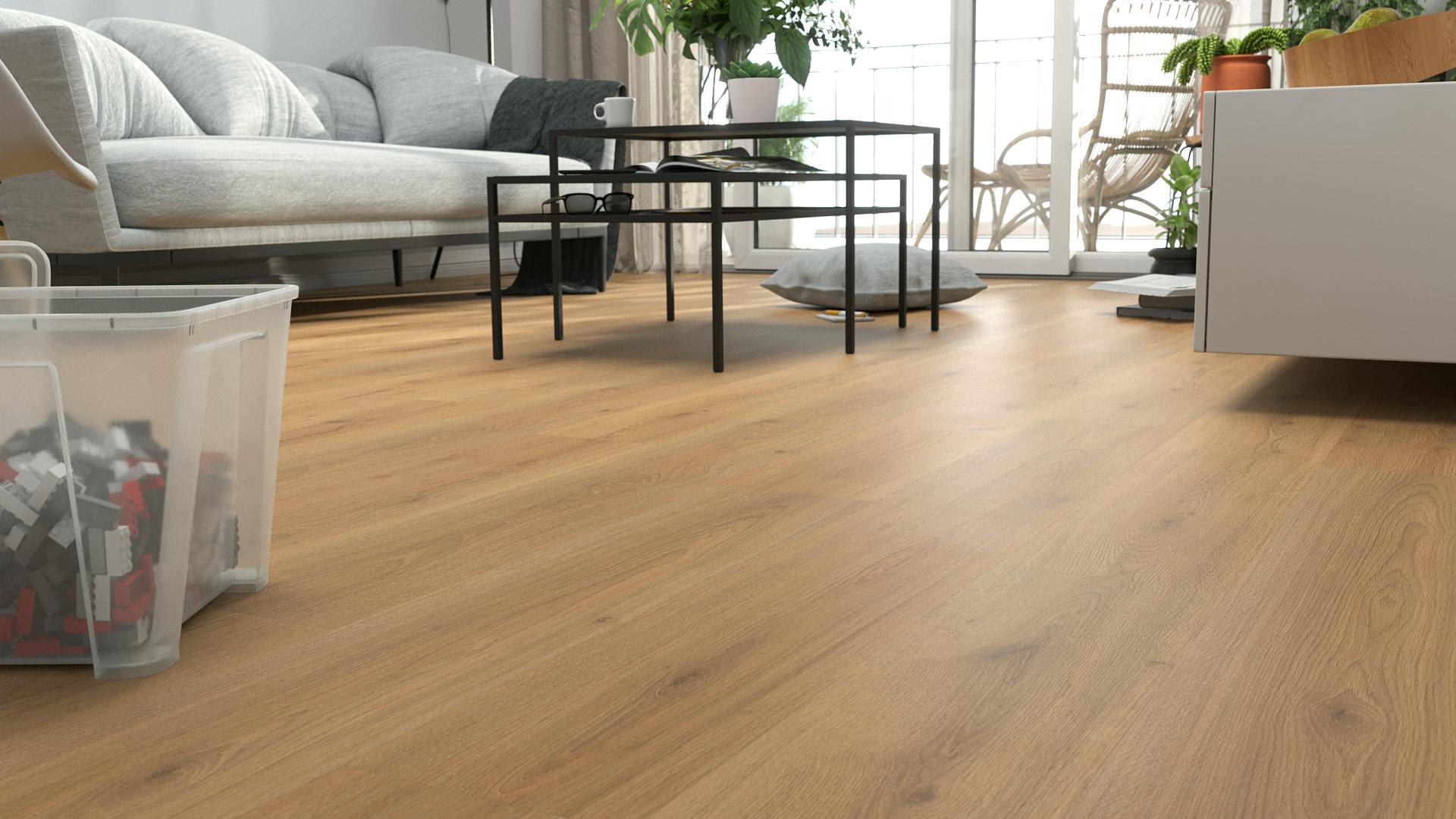 Laminat Kronotex Basic Trend Oak natur Produktbild Schlafzimmer - Urban zoom