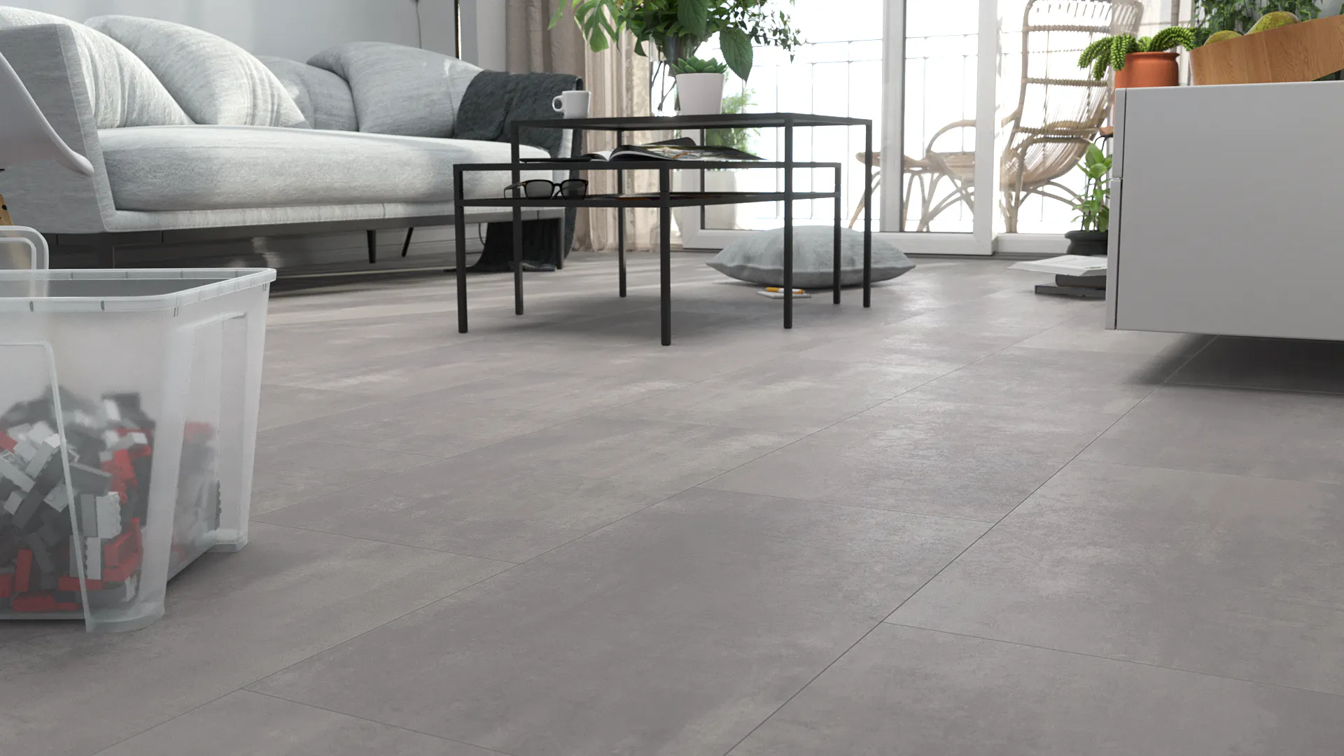 Laminat BoDomo Premium Yosemite Stone pearl Produktbild Schlafzimmer - Urban zoom