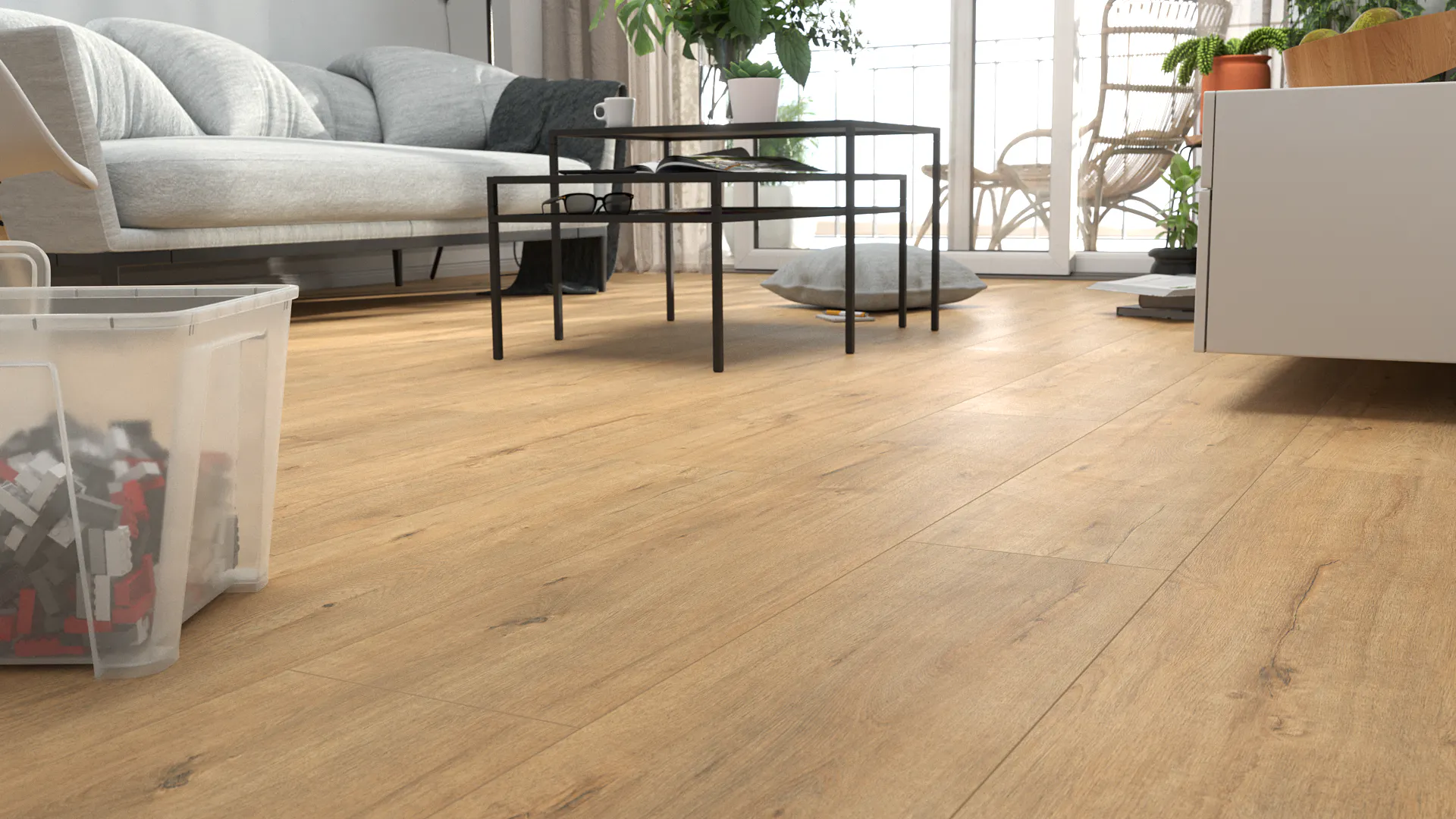 Laminat Kronoflooring Premium Goldeiche Produktbild Schlafzimmer - Urban zoom