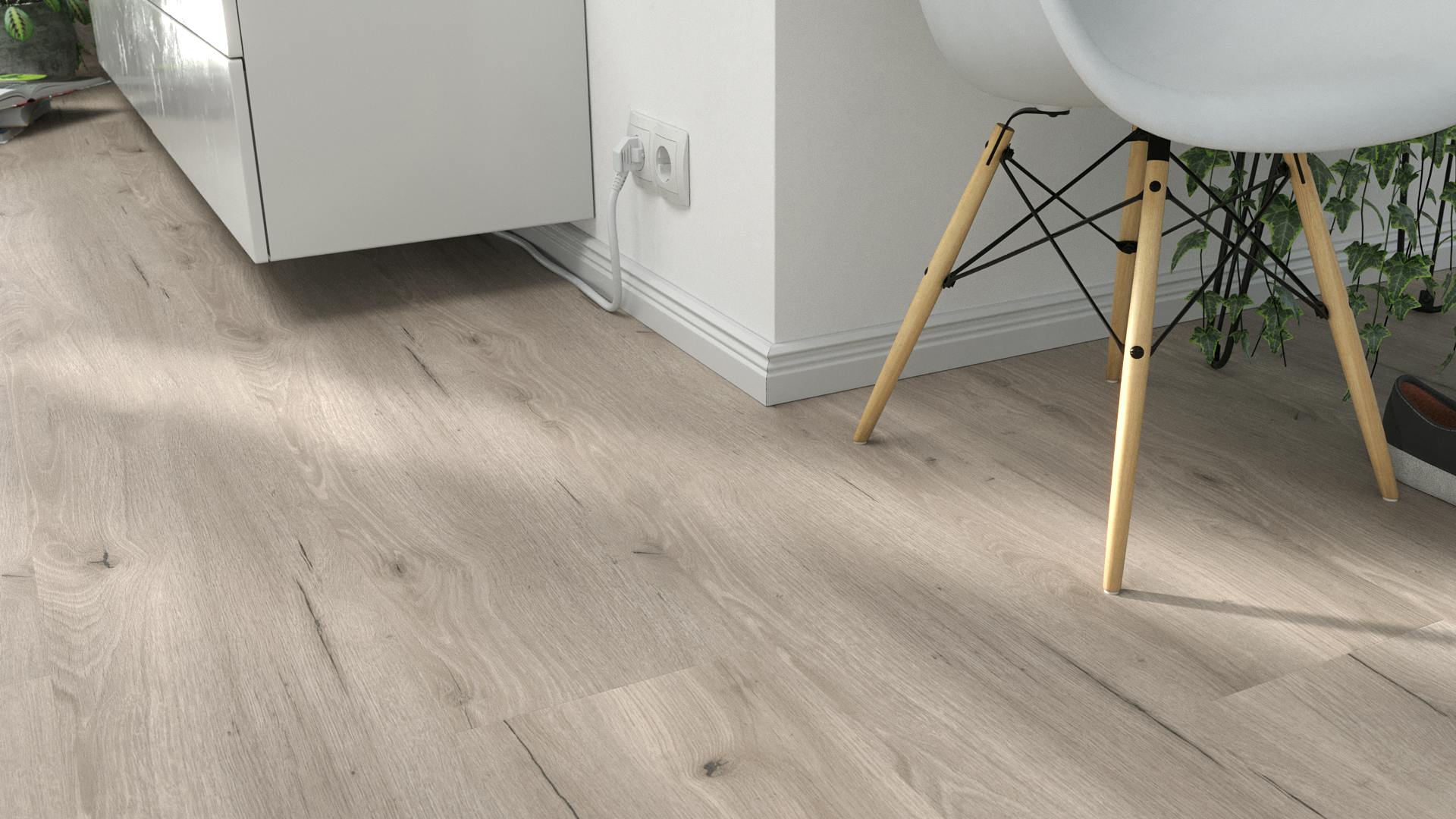 Eiche Alpine Grau Produktbild Wohnzimmer - Urban mit Wohnwand zoom