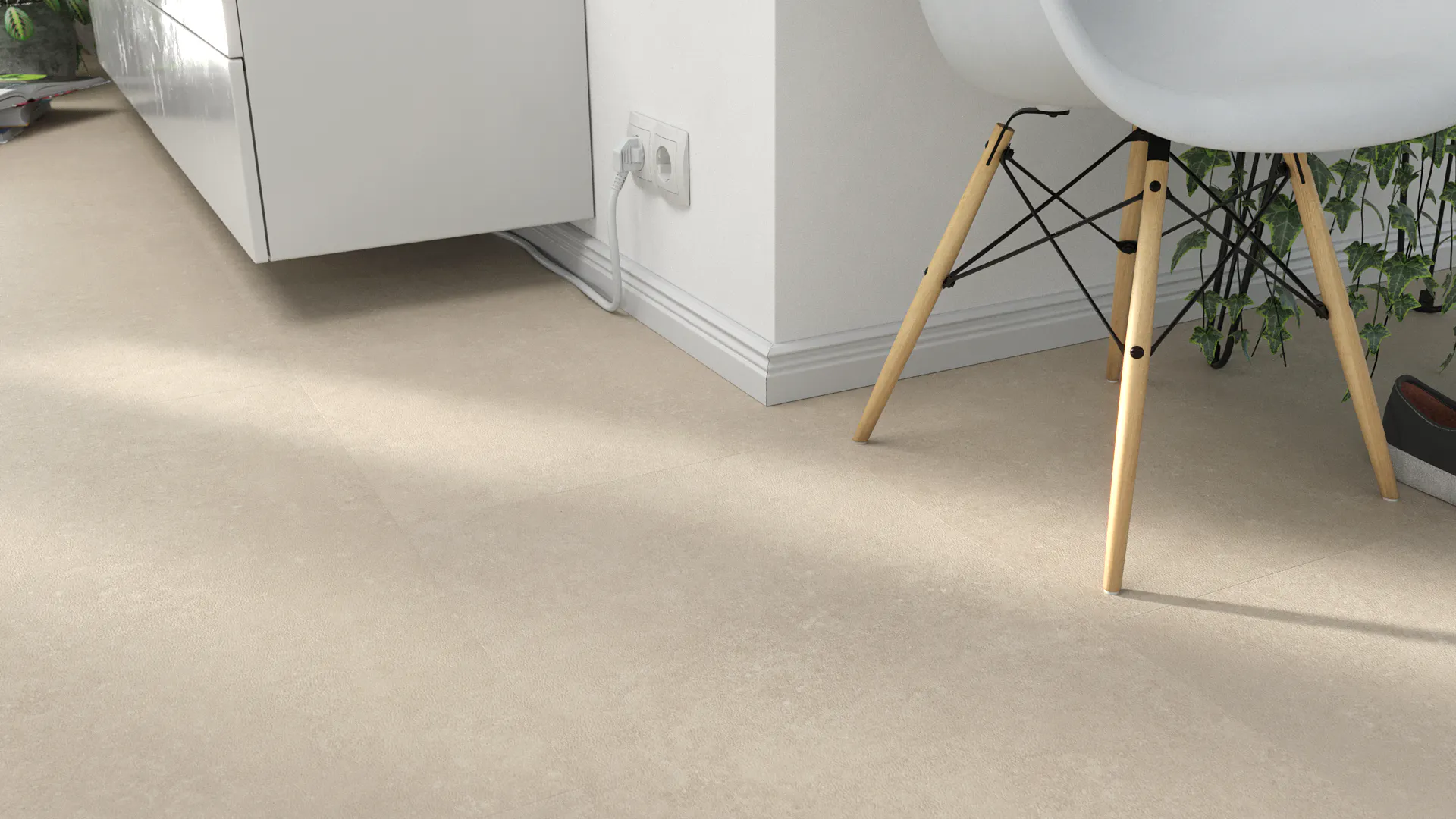 Stone Silk hellgrau Produktbild Wohnzimmer - Urban mit Wohnwand zoom