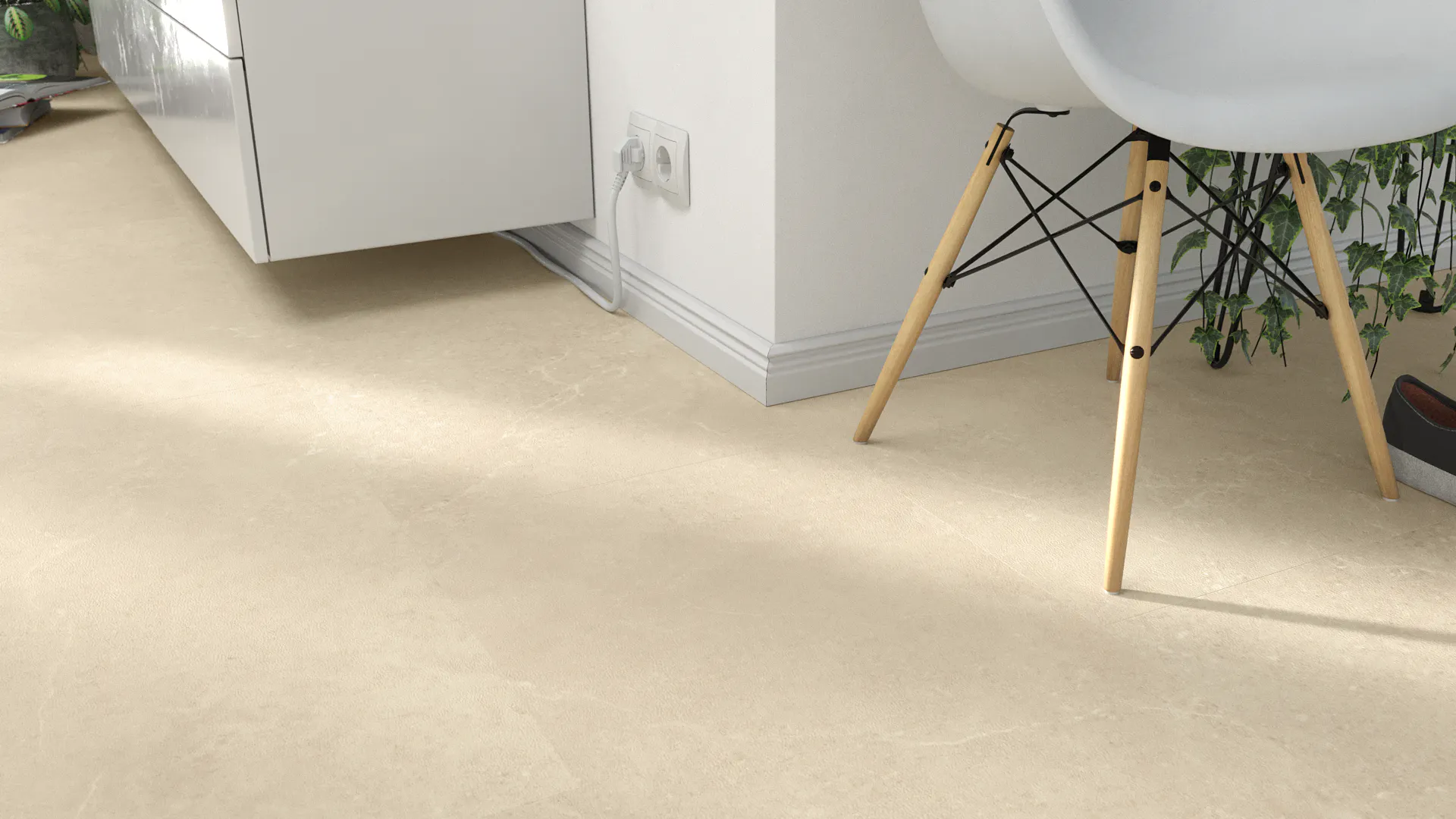 Stone Silk beige Produktbild Wohnzimmer - Urban mit Wohnwand zoom
